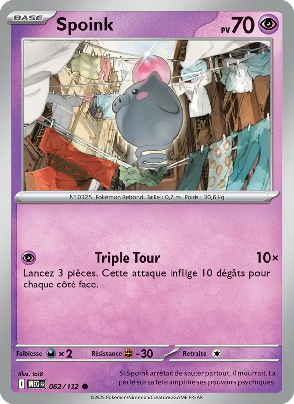 Carte Spoink 062/132 – Méga-Évolution