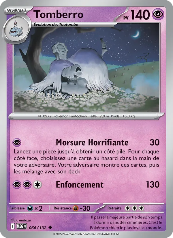 Carte Tomberro 066/132 – Méga-Évolution