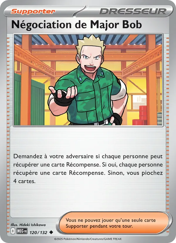 Carte Négociation de Major Bob 120/132 – Méga-Évolution