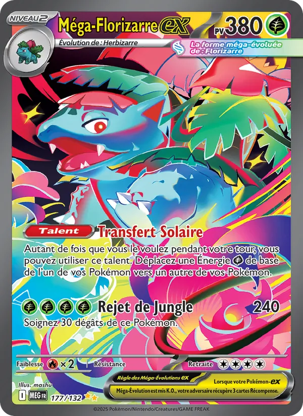 Carte Méga-Florizarre-ex 177/132 – Méga-Évolution