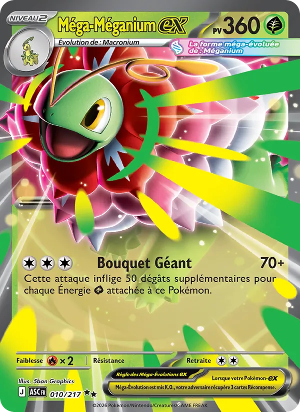 Carte Méga-Méganium-ex 010/217 – Héros Transcendants