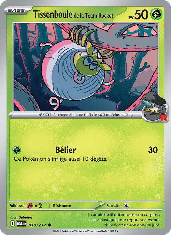 Carte Tissenboule de la Team Rocket 018/217 – Héros Transcendants