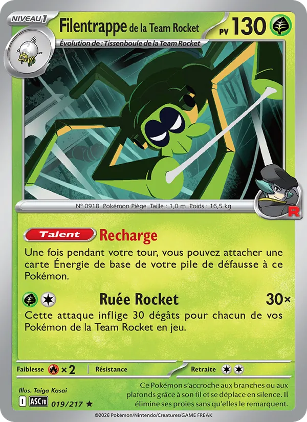 Carte Filentrappe de la Team Rocket 019/217 – Héros Transcendants