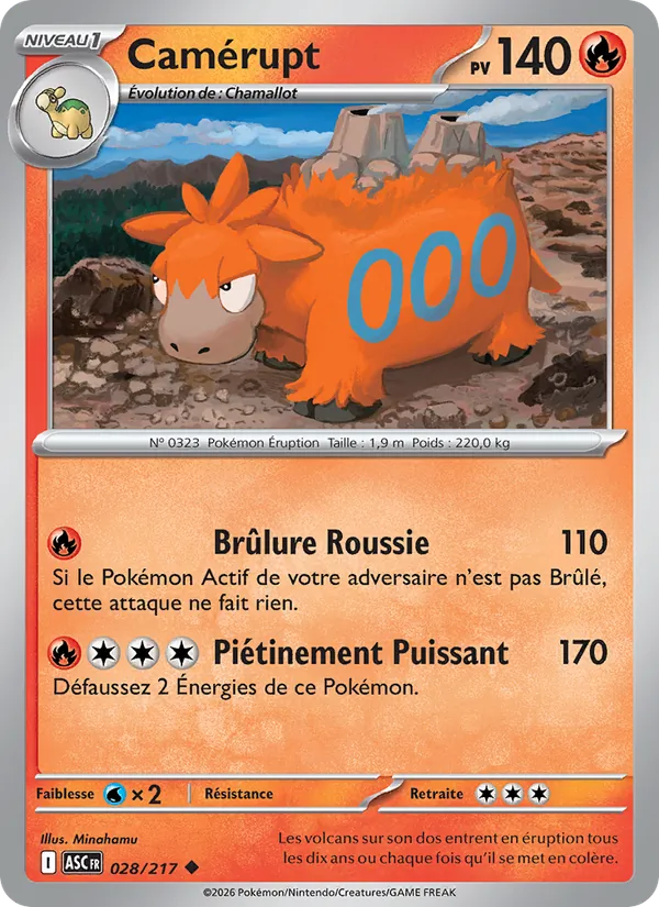 Carte Camérupt 028/217 – Héros Transcendants