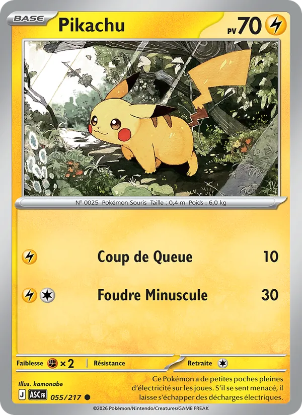 Carte Pikachu 055/217 – Héros Transcendants