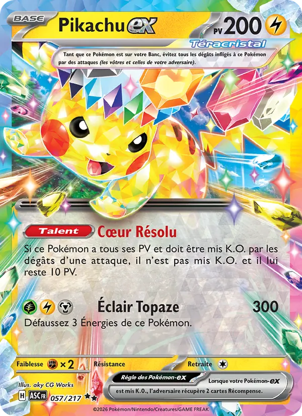 Carte Pikachu-ex 057/217 – Héros Transcendants