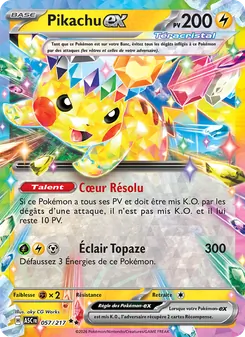 Carte Pikachu-ex 057/217 – Héros Transcendants