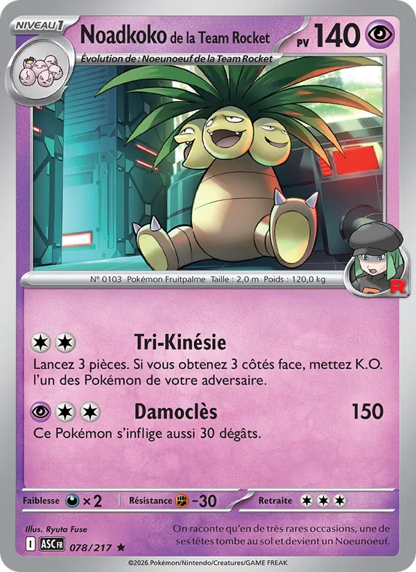 Carte Noadkoko de la Team Rocket 078/217 – Héros Transcendants