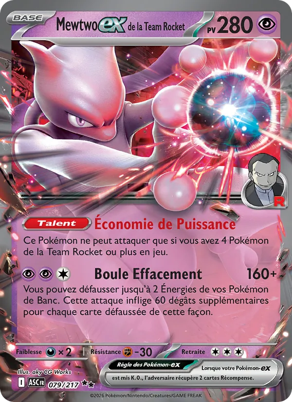 Carte Mewtwo-ex de la Team Rocket 079/217 – Héros Transcendants