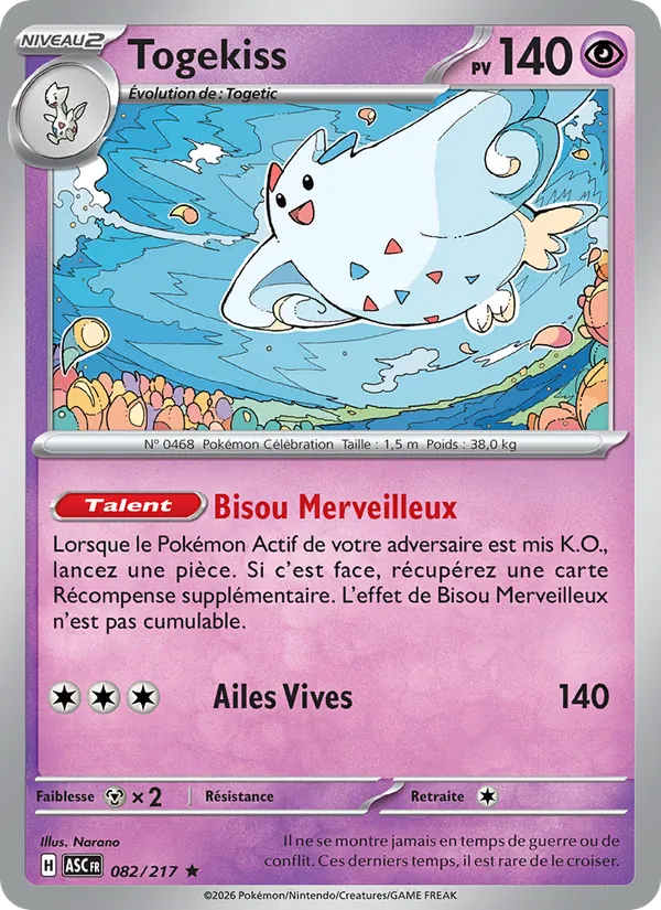 Carte Togekiss 082/217 – Héros Transcendants