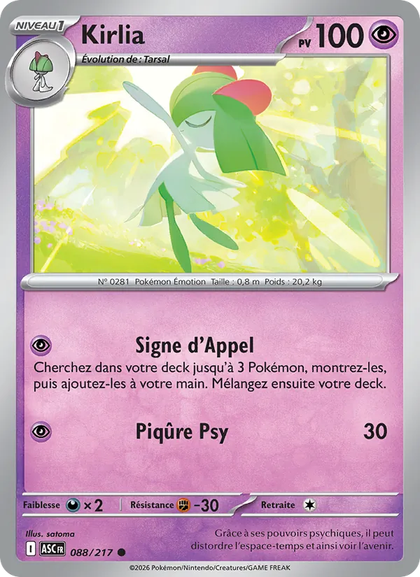 Carte Kirlia 088/217 – Héros Transcendants