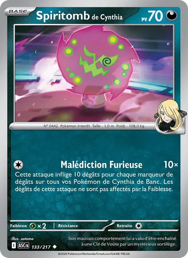 Carte Spiritomb de Cynthia 133/217 – Héros Transcendants