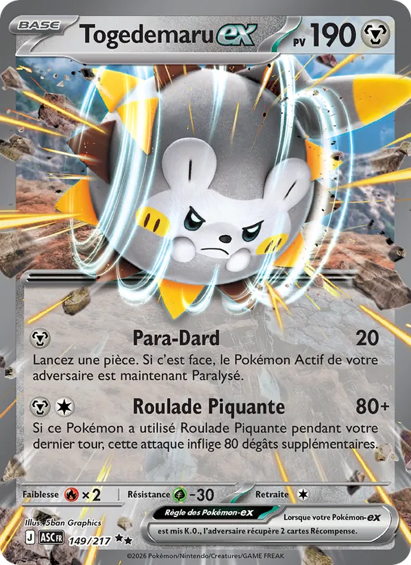 Carte Togedemaru-ex 149/217 – Héros Transcendants