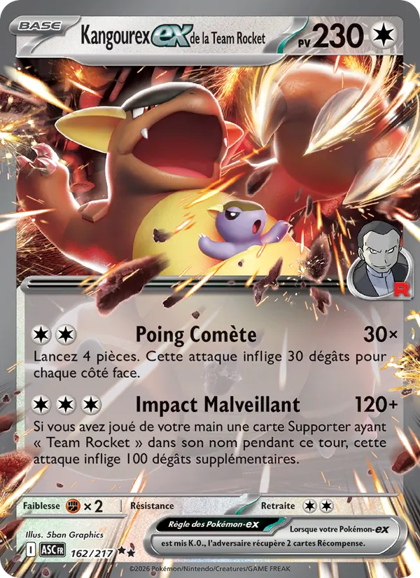 Carte Kangourex-ex de la Team Rocket 162/217 – Héros Transcendants