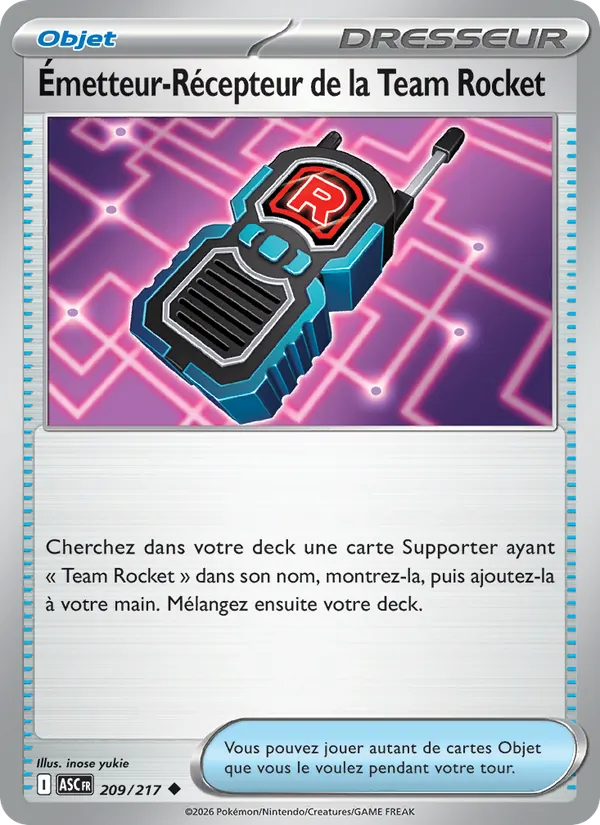 Carte Émetteur-Récepteur de la Team Rocket 209/217 – Héros Transcendants