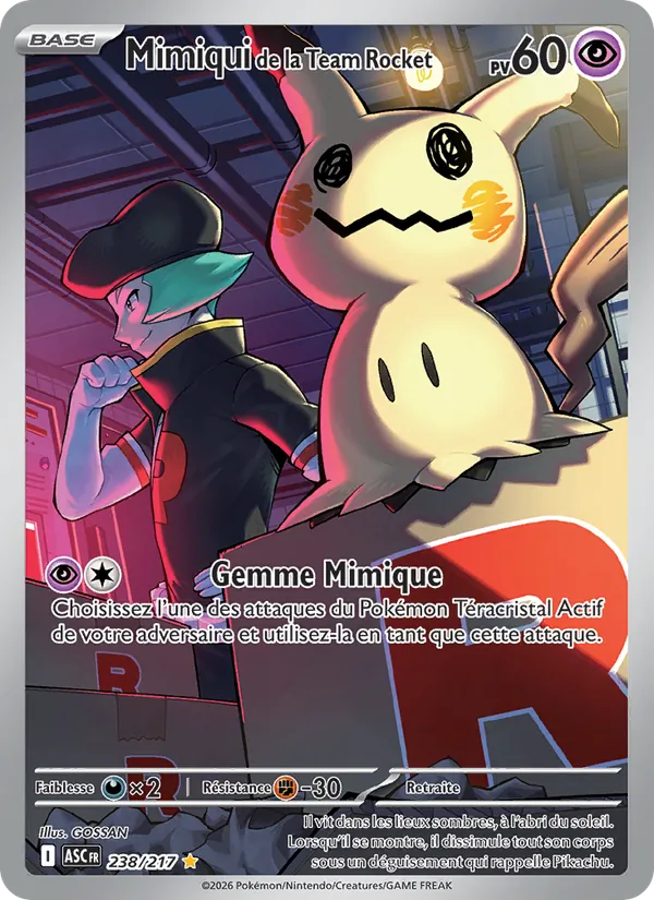 Carte Mimiqui de la Team Rocket 238/217 – Héros Transcendants