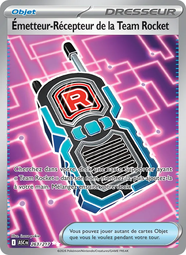 Carte Émetteur-Récepteur de la Team Rocket 263/217 – Héros Transcendants