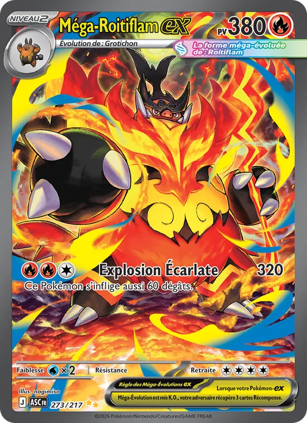 Carte Méga-Roitiflam-ex 273/217 – Héros Transcendants