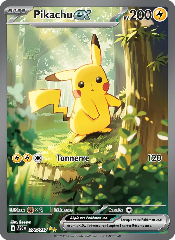 Carte Pikachu-ex 276/217 – Héros Transcendants