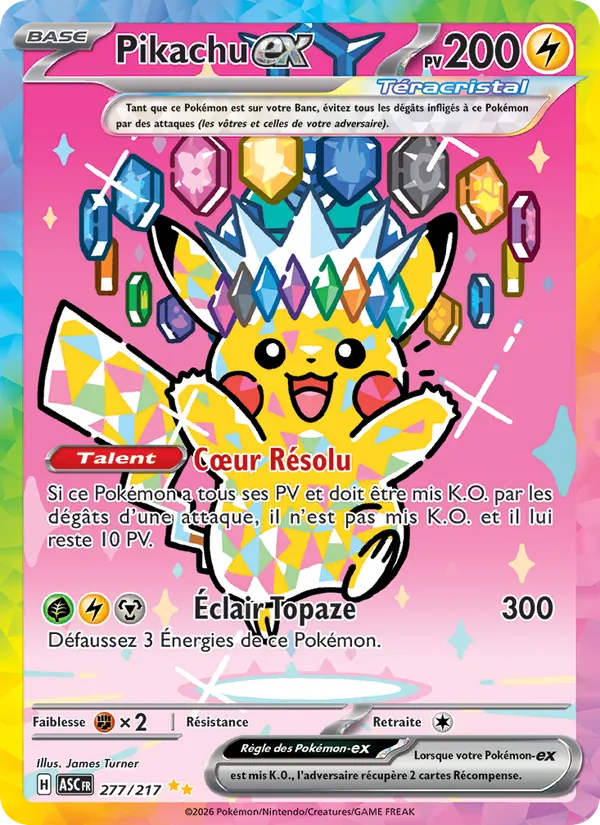 Carte Pikachu-ex 277/217 – Héros Transcendants