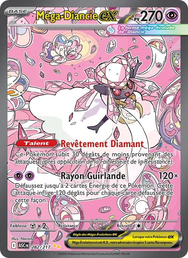 Carte Méga-Diancie-ex 282/217 – Héros Transcendants