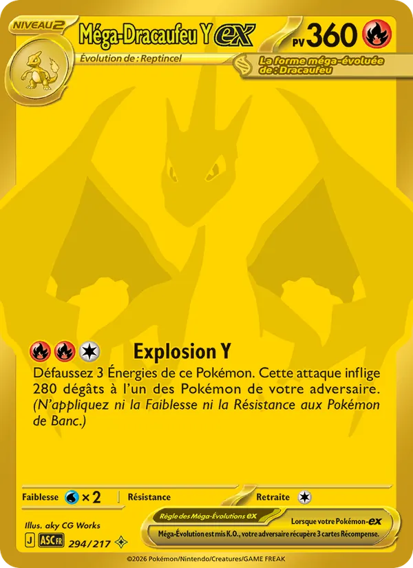 Carte Méga-Dracaufeu Y-ex 294/217 – Héros Transcendants