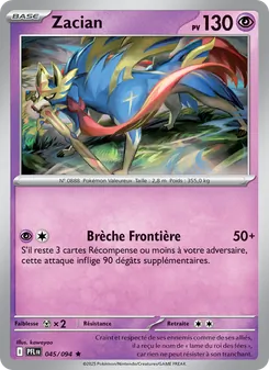 Carte Zacian 045/094 – Flammes Fantasmagoriques