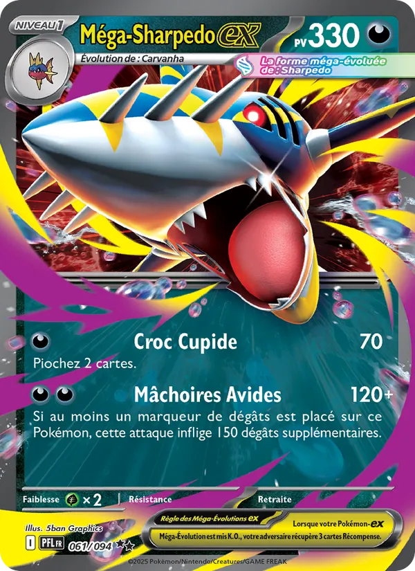 Carte Méga-Sharpedo-ex 061/094 – Flammes Fantasmagoriques