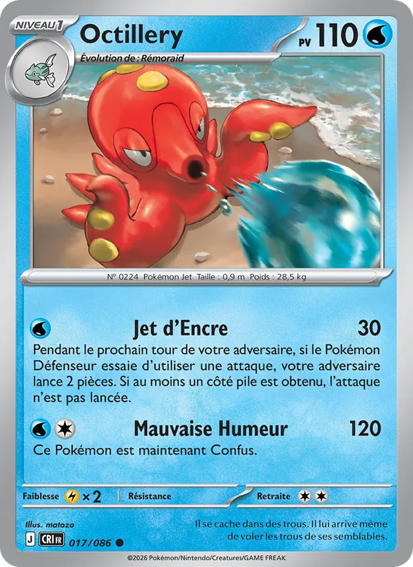 Carte Octillery 017/086 – Chaos Ascendant