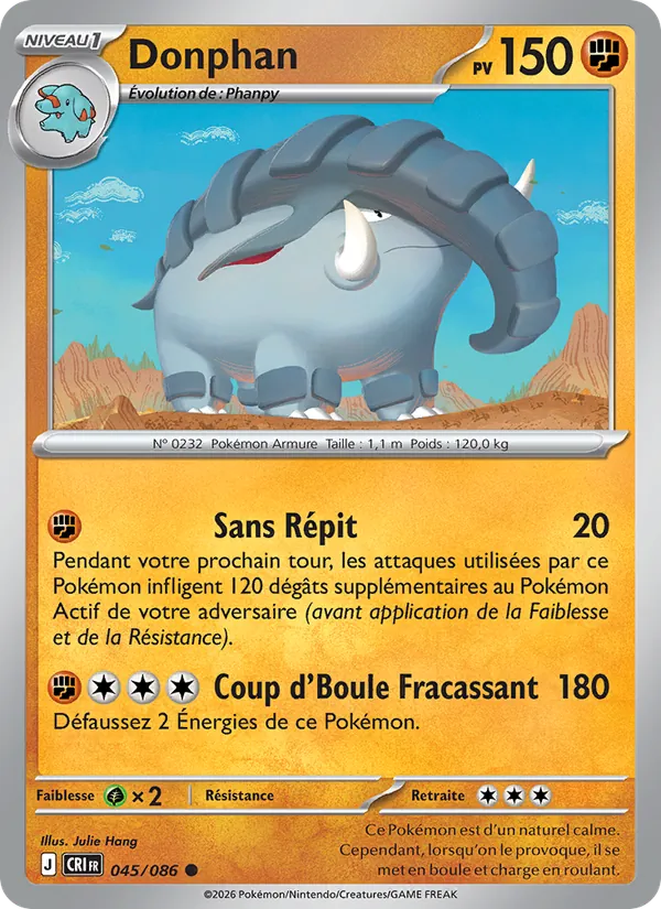 Carte Donphan 045/086 – Chaos Ascendant