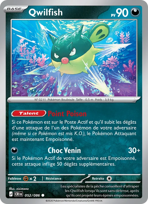 Carte Qwilfish 052/086 – Chaos Ascendant