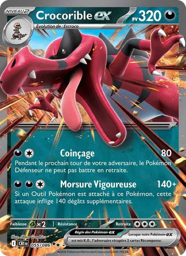 Carte Crocorible-ex 055/086 – Chaos Ascendant