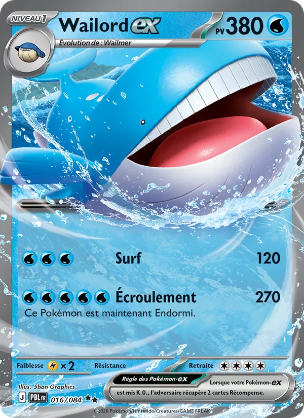 Carte Wailord-ex 016/084 – Nuit Noire