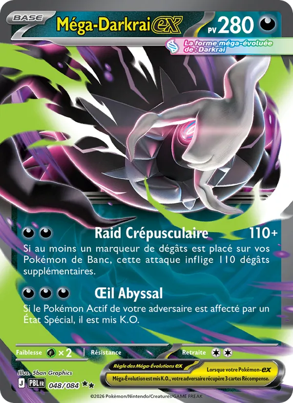 Carte Méga-Darkrai-ex 048/084 – Nuit Noire
