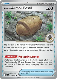 Carte Fossile Armure Ancien 072/084 – Nuit Noire