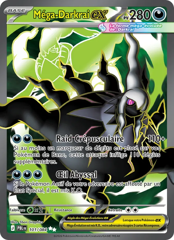 Carte Méga-Darkrai-ex 101/084 – Nuit Noire