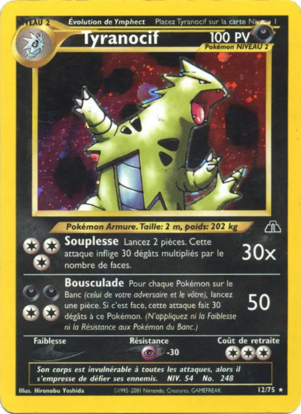 Carte Tyranocif 12/75 – Neo Discovery