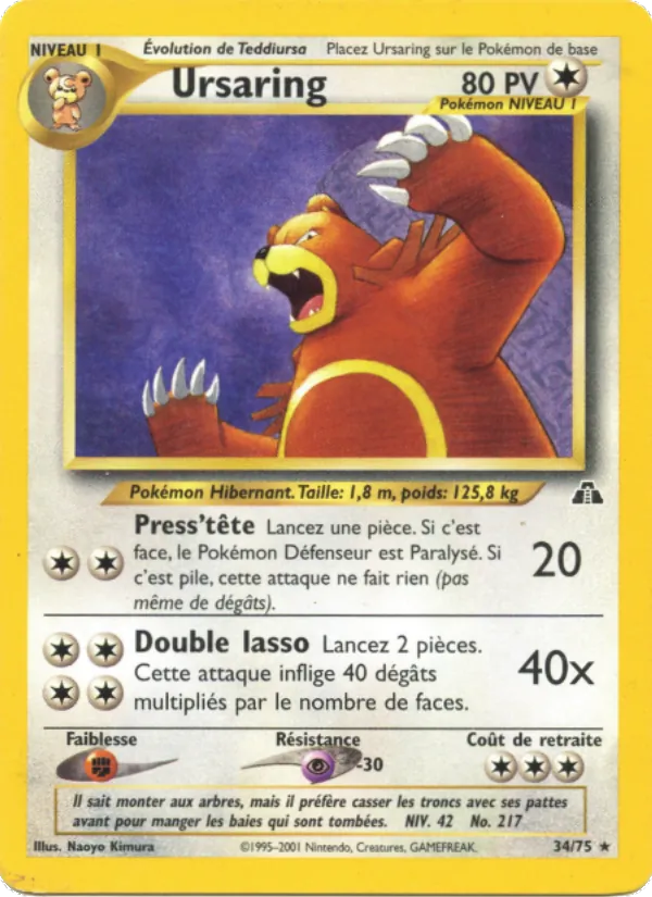 Carte Ursaring 34/75 – Neo Discovery