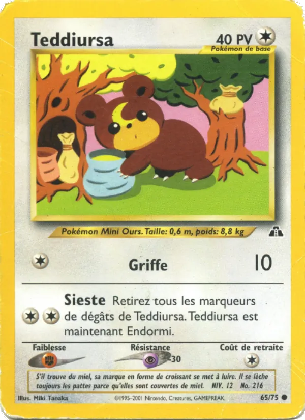 Carte Teddiursa 65/75 – Neo Discovery