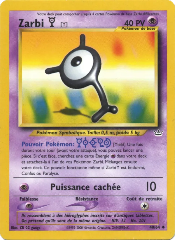 Carte Zarbi Y 40/64 – Neo Revelation