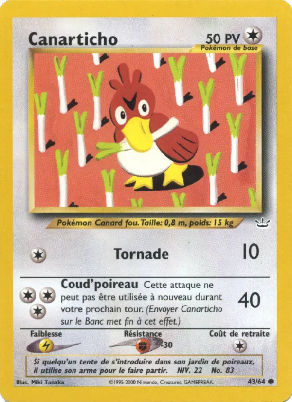 Carte Canarticho 43/64 – Neo Revelation