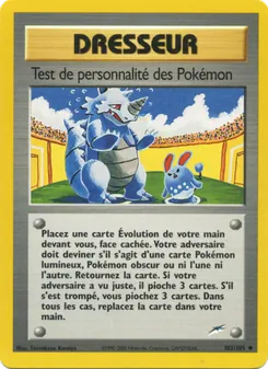 Carte Test de personnalité des Pokémon 102/105 – Neo Destiny