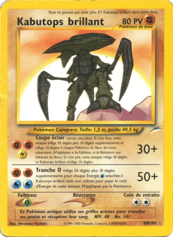 Carte Kabutops brillant 108/105 – Neo Destiny