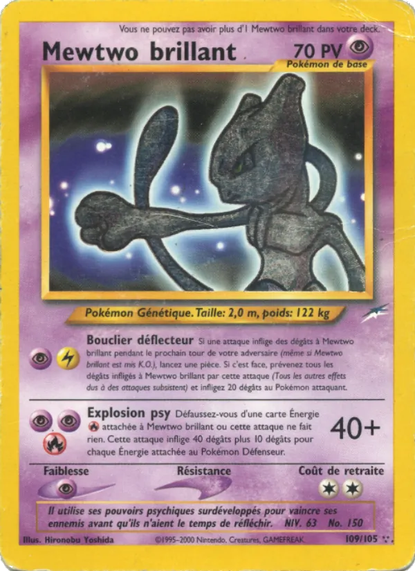 Carte Mewtwo brillant 109/105 – Neo Destiny