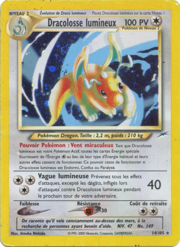 Carte Dracolosse lumineux 14/105 – Neo Destiny