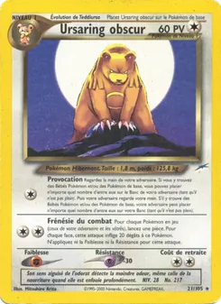 Carte Ursaring obscur 21/105 – Neo Destiny