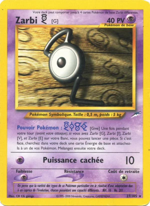 Carte Zarbi G 27/105 – Neo Destiny
