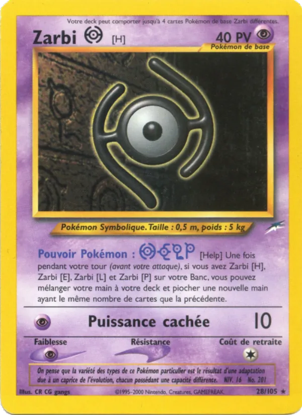 Carte Zarbi H 28/105 – Neo Destiny