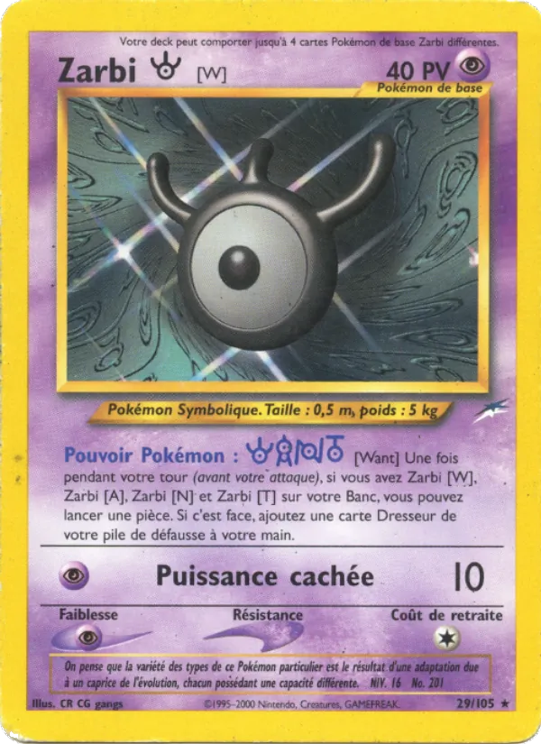 Carte Zarbi W 29/105 – Neo Destiny