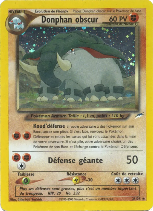 Carte Donphan obscur 3/105 – Neo Destiny